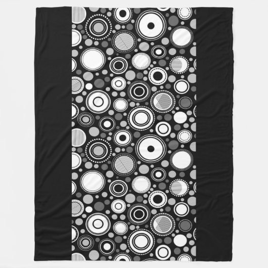 バートンファミリーコレクショングレー/ブラック/ホワイト フリースブランケット (正面)