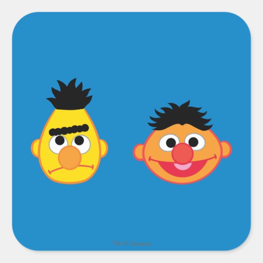 バート及びErnie Emojis スクエアシール (正面)