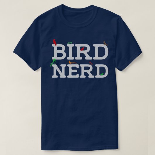 バードおたくバードウォッチャーウォッチングバーダー野鳥観察 Tシャツ (デザイン正面)