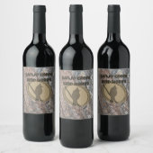 バードおたく野鳥観察クラブグループシルエットバーダー ワインラベル (ボトル)