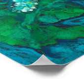 バードさくらんぼフラワーズブロッサムフローラパステル絵画ズ ポスター (角)