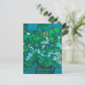 バードさくらんぼフラワーズブロッサムフローラパステル絵画ズ ポストカード (スタンド正面)