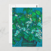 バードさくらんぼフラワーズブロッサムフローラパステル絵画ズ ポストカード (正面/裏面)