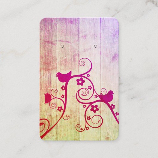 バードアかわいらしイヤリング表示カードでパンチ 予約カード (正面)