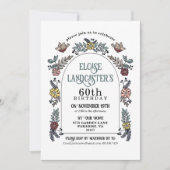 バードアンドガーデンフラワーアーチマイルストーン誕生日 招待状 (正面)
