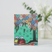 バードアートの死んだ日のエベレットおもしろい_日 ポストカード (スタンド正面)