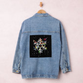 バードアートクリスマスバードラバーTシャツ デニムジャケット (ハンガー)