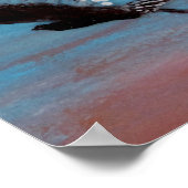 バードアートサンライズフクロウ飛んでいるポスター ポスター (角)