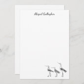 バードアートスケッチ(白黒パーソナライズされた) ノートカード (正面/裏面)