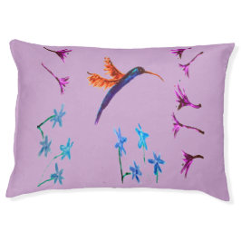 バードアートハミングバードフラワーズフローラ ペットベッド