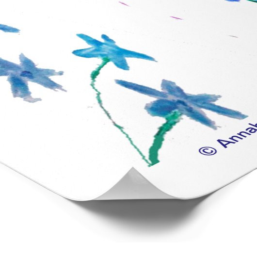 バードアートフローラハミングバード ポスター (角)