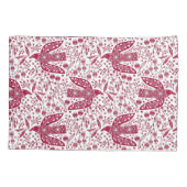 バードアートレッド 枕カバー (裏面-左)