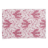 バードアートレッド 枕カバー (正面右)