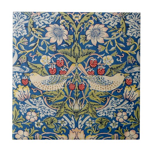 バードアールヌーボーデザイン タイル (正面)
