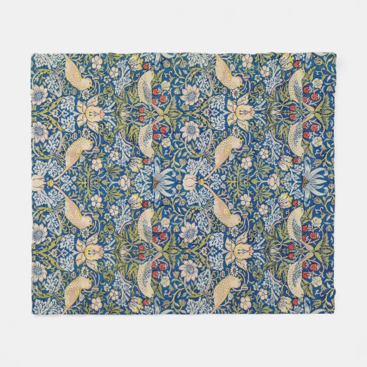 バードアールヌーボーデザイン フリースブランケット (正面(横))