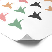 バードア飛んでいるートホワイトバー ポスター (角)