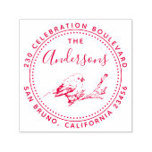 バードイラストレーションファミリー名ラウンド差出人住所 セルフインキングスタンプ (デザイン)