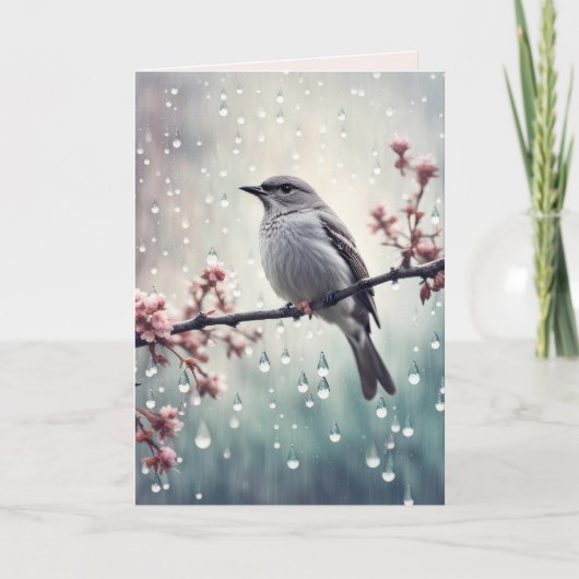 バードインザレイン悔やみや弔慰 カード (正面)