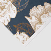 バードイン開花ネイビーホワイトと金ゴールド 薄葉紙 (詳細)