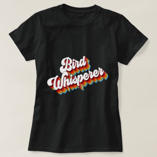 バードウィスパー野鳥観察ウォッチングレトロ Tシャツ (デザイン正面)
