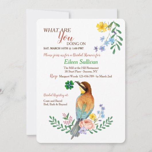 バードウィズシャームロック招待状 招待状 (正面)