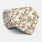 バードウィンターホリーレッドベリークリスマスホリデー ネクタイ (ロール)