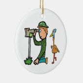 バードウォッおもしろいチング セラミックオーナメント (右)