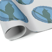 バードウォッチャーブルーグレーシルエットホビーバーダー ラッピングペーパー (ロールコーナー)