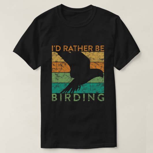 バードウォッチングおもしろいIdむしろ野鳥観察オルニートーロ Tシャツ (デザイン正面)