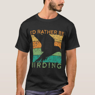 バードウォッチングおもしろいIdむしろ野鳥観察オルニートーロ Tシャツ