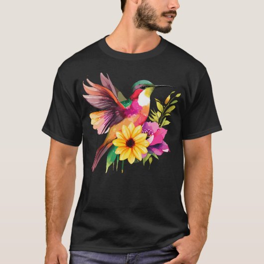 バードウォッチングの楽しい鳥の日 Tシャツ (正面)