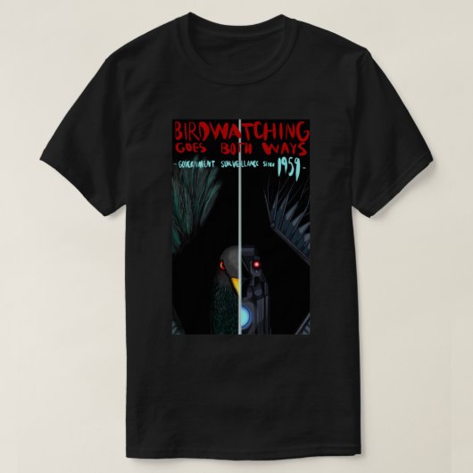バードウォッチングは両方向に行く Tシャツ (デザイン正面)
