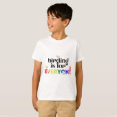 バードウォッチングは誰にでも楽しめる趣味 Tシャツ (正面フル)