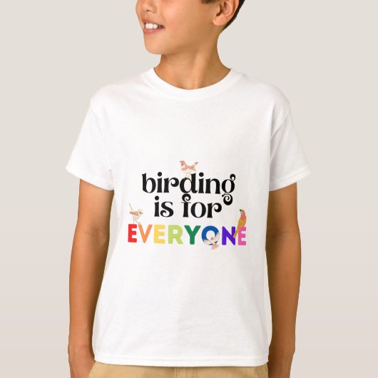 バードウォッチングは誰にでも楽しめる趣味 Tシャツ (正面)