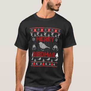 バードウォッチングクリスマス野鳥観察メリーバードマス醜い Tシャツ