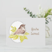 バードウォッチングパーティースズメバードバースデーパーティー 招待状 (スタンド正面)
