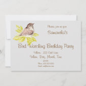 バードウォッチングパーティースズメバードバースデーパーティー 招待状 (裏面)