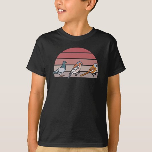 バードウォッチングレトロ Tシャツ (正面)