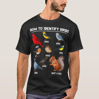 バードウォッチング初心者のための楽しい鳥の識別ガイド Tシャツ