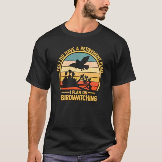 バードウォッチング双眼鏡野鳥観察ブックジャーナル検索 Tシャツ (正面)