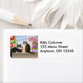 バードウォッチング猫ラベル ラベル (インサイチュ)