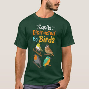 バードウォッチング野鳥観察バードラバーガール Tシャツ