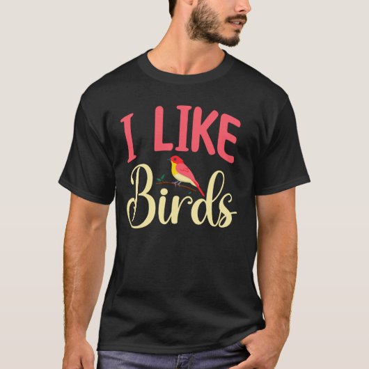 バードウォッチング – 私は鳥が好き Tシャツ (正面)
