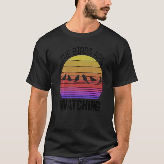 バードウォッチング 鳥好き Twitcher 鳥 見てるよ Tシャツ (正面)