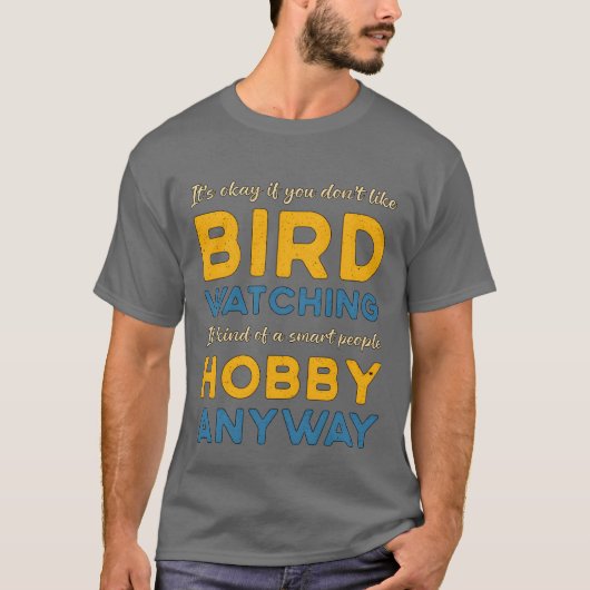 バードウォッチング 鳥見 野鳥観察 趣味 バードウォッチャー 男性 Tシャツ (正面)