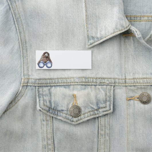 バードウォッパーソナライズされたチャーおもしろいホーク双眼鏡 名札 (インサイチュ)