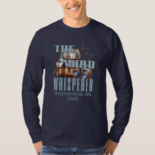 バードウォッパーソナライズされたチングの場所の日付名 Tシャツ