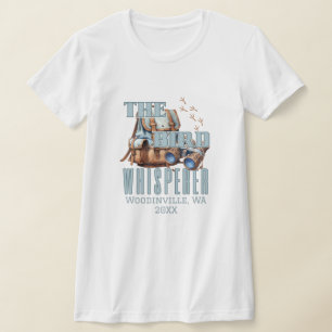 バードウォッパーソナライズされたチングの場所の日付名 Tシャツ