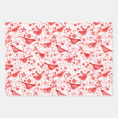 バードウォーター色の赤いクリスマスホリデー ラッピングペーパーシート (正面2)