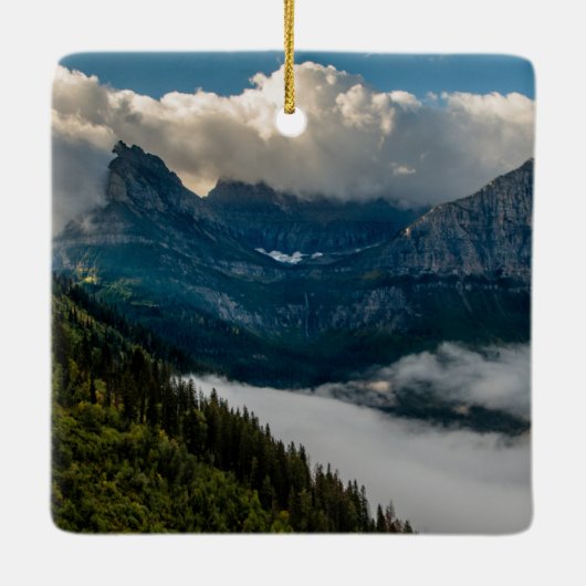 バードウーマン滝グレイシャーナショナルパーク セラミックオーナメント (裏面)